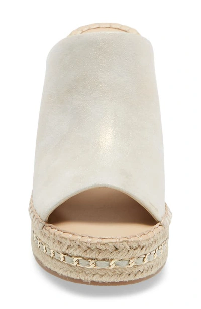 Shop Karl Lagerfeld Carina Wedge Sandal In Light Gold Suede