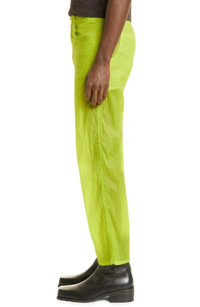 Unisex Echo Textured Semisheer Pants In Chartreuse