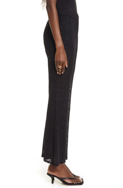 Open Edit Lace Semisheer Wide Leg Pants In Black