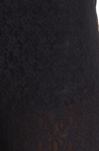 Open Edit Lace Semisheer Wide Leg Pants In Black