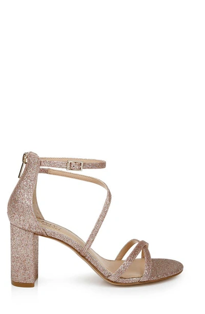 Shop Jewel Badgley Mischka Devorah Sandal In Rose Gold Glitter