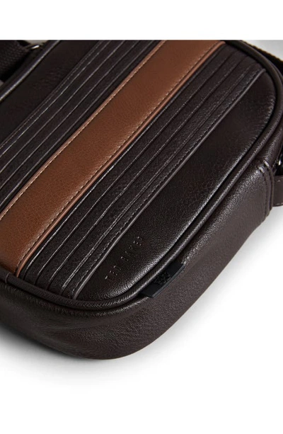 Shop Ted Baker Ever Striped Flight Bag In Brown Chocolate