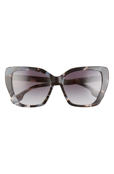 Shop Burberry 55mm Gradient Cat Eye Sunglasses In Top Check/ Grey Havana