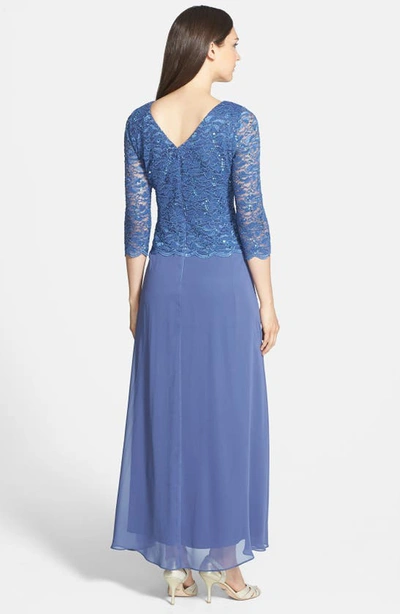 Alex Evenings Mock Two-piece Gown In Wedgewood