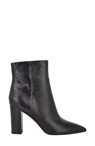 Shop Marc Fisher Ltd Ulani Pointy Toe Bootie In Black Snake Print