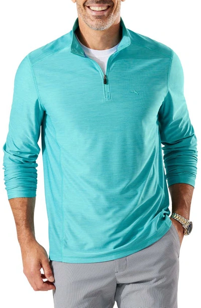 Shop Tommy Bahama Palm Coast Half Zip Pullover In Blue Freeze