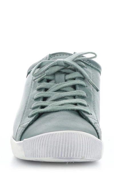 Shop Softinos By Fly London Isla Distressed Sneaker In 610 Green Washed Leather