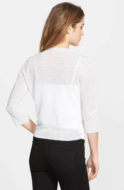 Nic + Zoe Plus Size 4-way Linen-blend Knit Cardigan In Paper White
