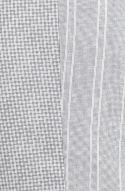 Thom Browne Mixed Print Wool Hopsack Classic Blazer In Med Grey