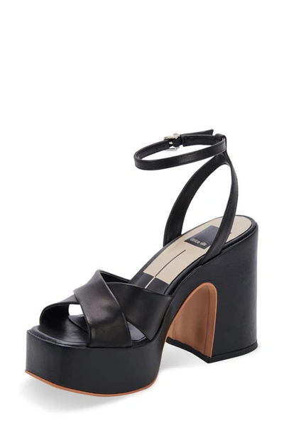 Shop Dolce Vita Wessi Platform Sandal In Black Leather