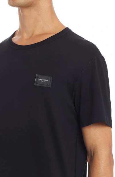 Shop Dolce & Gabbana Logo Patch Cotton T-shirt In Black