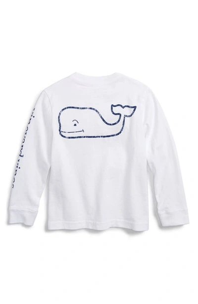 Shop Vineyard Vines Kids' Whale Logo Pocket Long Sleeve Graphic T-shirt In White Cap