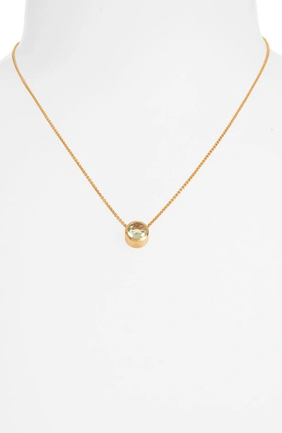 Shop Dean Davidson Midi Signature Stone Pendant Necklace In Prasiolite/gold