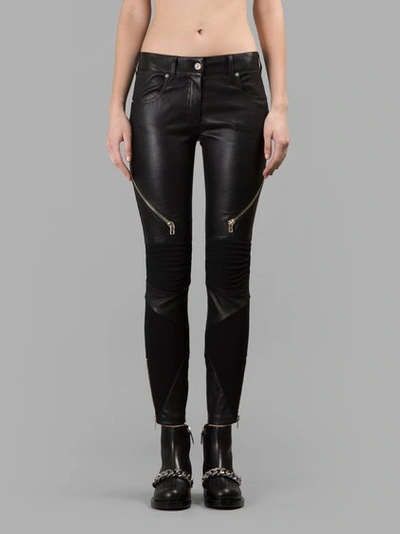 Shop Givenchy Women's Black Leather Biker Trousers