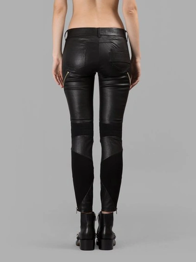 Shop Givenchy Women's Black Leather Biker Trousers