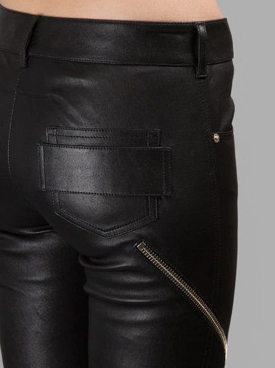 Shop Givenchy Women's Black Leather Biker Trousers