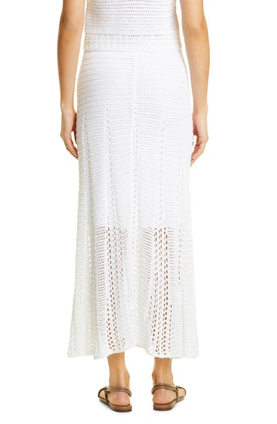 Shop Vince Organic Cotton Crochet Skirt In Optic White