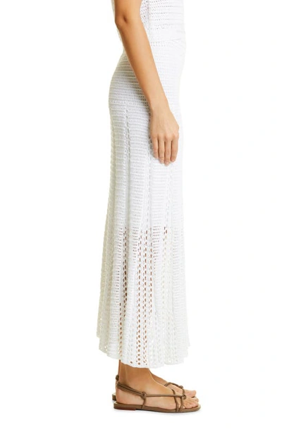 Shop Vince Organic Cotton Crochet Skirt In Optic White