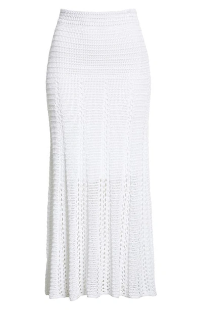Shop Vince Organic Cotton Crochet Skirt In Optic White