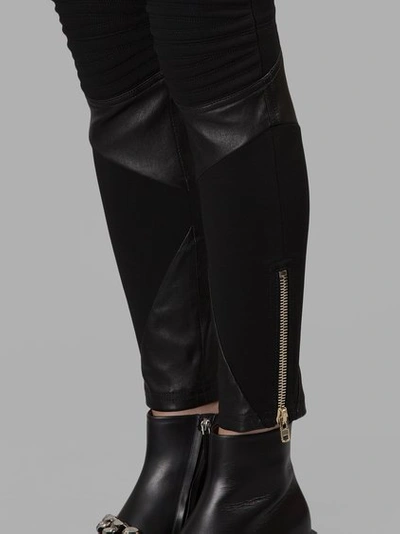 Shop Givenchy Women's Black Leather Biker Trousers