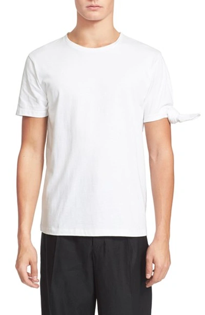 Shop Jw Anderson Knot Sleeve T-shirt In Canvas White