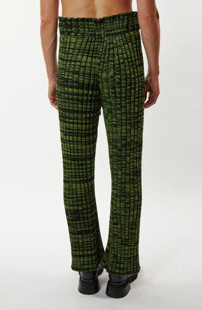 Eckhaus Latta Accordion Knit Cotton Pants In Leaf | ModeSens