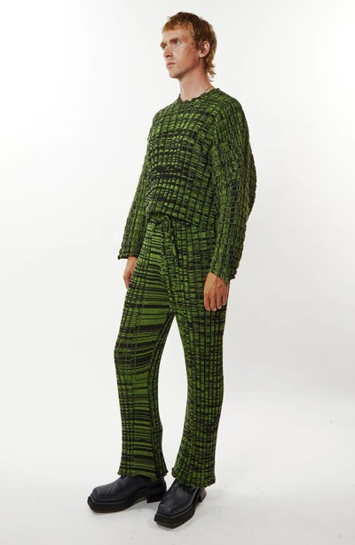 Eckhaus Latta Accordion Knit Cotton Pants In Leaf | ModeSens