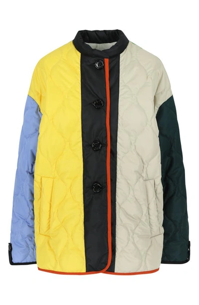 Shop Meryll Rogge Colorblock Quilted Jacket In Multicolor