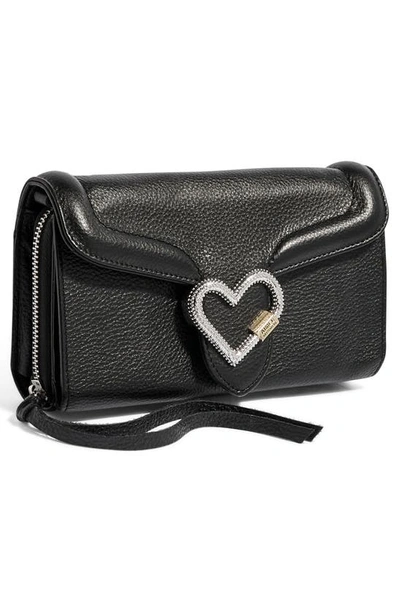 Shop Aimee Kestenberg Lovers Lane Leather Wallet On A Chain In Black