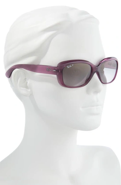 Shop Ray Ban Jackie Ohh 58mm Polarized Sunglasses In Violet / Grey Gradient Polar