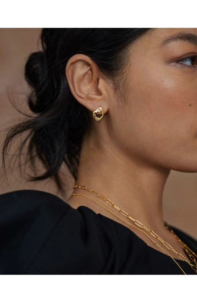 Shop Monica Vinader Alta Textured Chain Necklace In 18ct Gold Vermeil On Silver