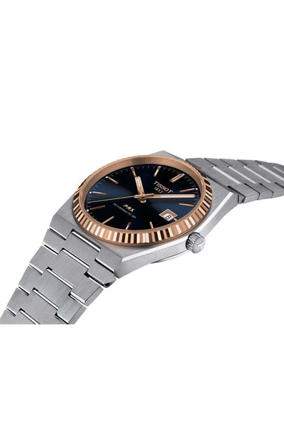 Tissot Men's Prx Powermatic 80 Automatic Stainless Steel Bracelet Watch 40mm In Grey