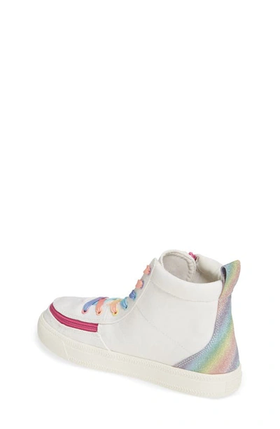 Shop Billy Footwear Classic Hi-rise Sneaker In White Rainbow