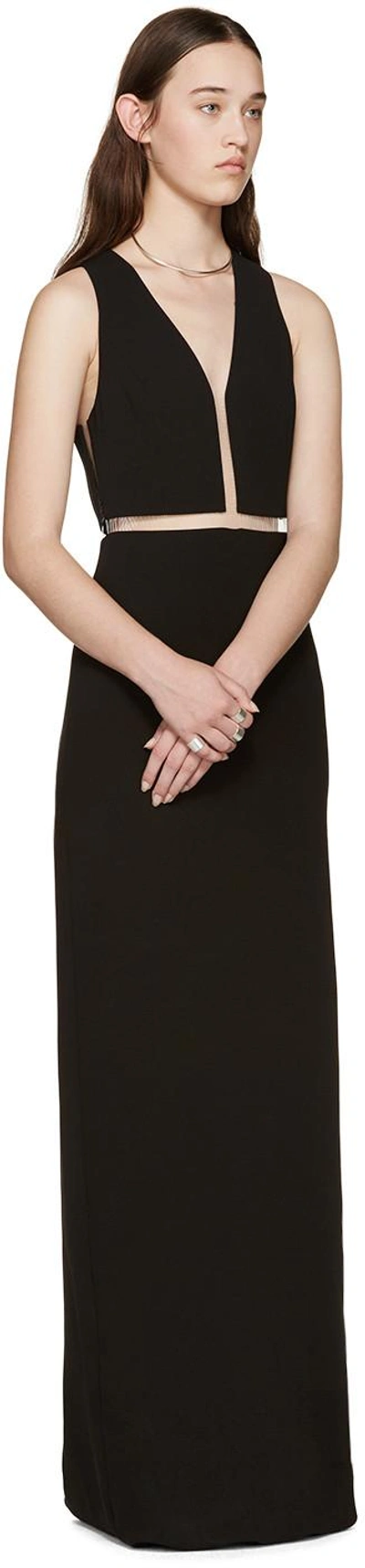 Shop Alexander Wang Black Suspended Fishline Gown