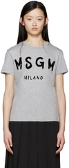 MSGM Grey Logo T-Shirt