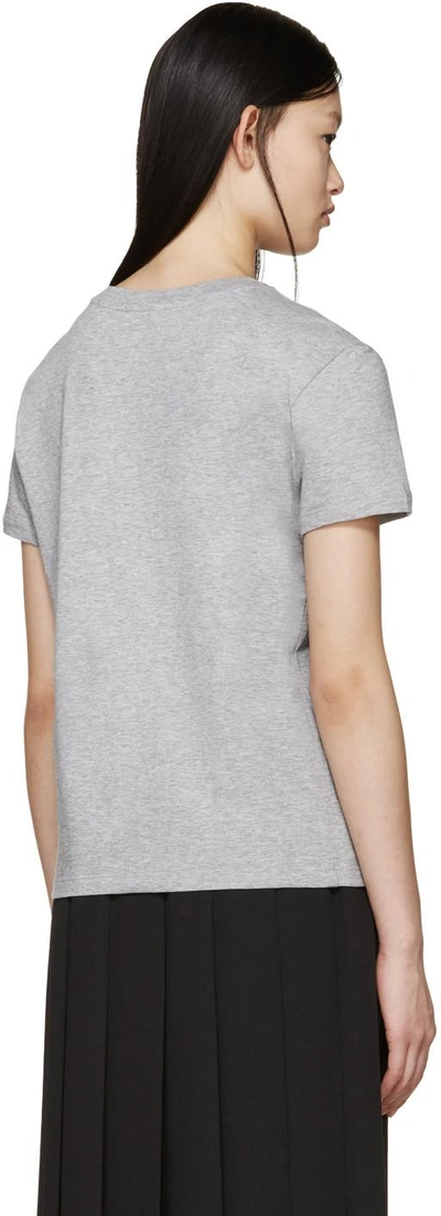 Shop Msgm Grey Logo T-shirt