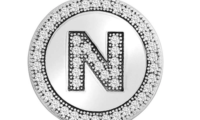 Simona Sterling Silver & Cubic Zirconia Micro Pavé Circle Initial Pendant Necklace In Silver-n