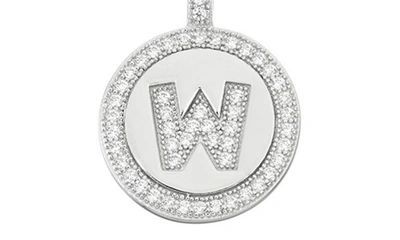 Simona Sterling Silver & Cubic Zirconia Micro Pavé Circle Initial Pendant Necklace In Silver-w