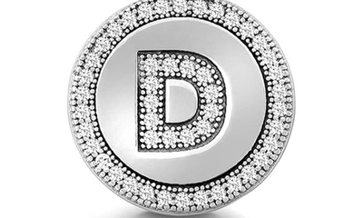 Simona Sterling Silver & Cubic Zirconia Micro Pavé Circle Initial Pendant Necklace In Silver-d