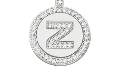 Simona Sterling Silver & Cubic Zirconia Micro Pavé Circle Initial Pendant Necklace In Silver-z
