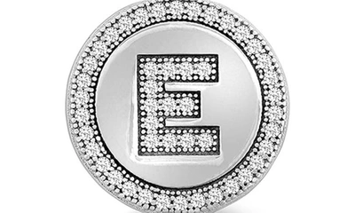 Simona Sterling Silver & Cubic Zirconia Micro Pavé Circle Initial Pendant Necklace In Silver-e
