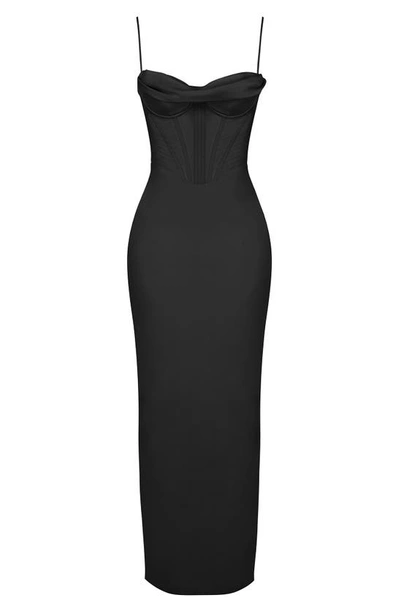 Shop House Of Cb Charmaine Corset Dress In Black Plus Cup