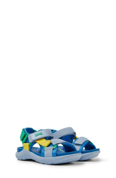 Camper Colour-block Touch-strap Sandals In Blue/ Blue Multi