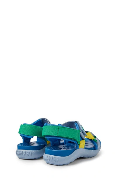 Camper Colour-block Touch-strap Sandals In Blue/ Blue Multi