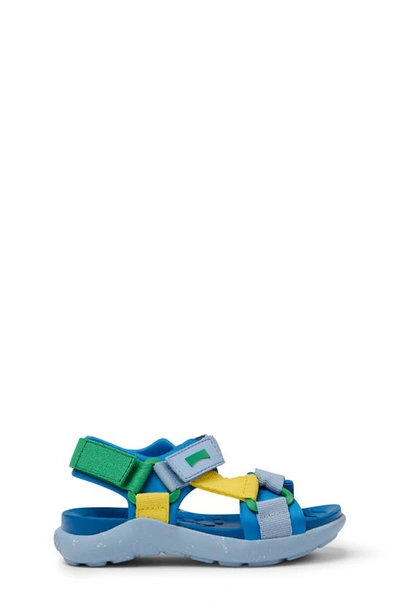 Camper Colour-block Touch-strap Sandals In Blue/ Blue Multi
