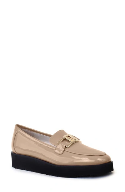 Shop Amalfi By Rangoni Elia Patent Leather Platform Loafer In Nude Glove Patent Leather