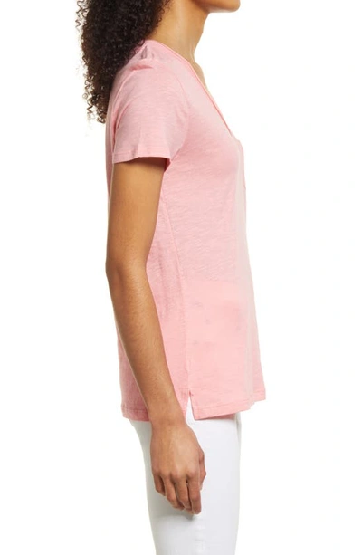 Shop Caslon Short Sleeve V-neck T-shirt In Pink Flamingo