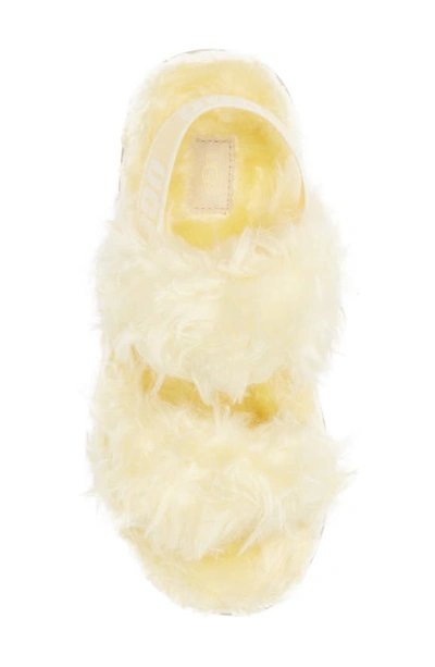 Shop Ugg Fluff Sugar Faux Fur Sandal In Yellow
