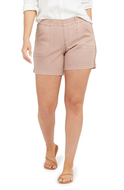 Shop Spanx 6-inch Stretch Twill Shorts In Mauve