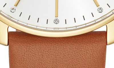 Shop Michael Kors Pyper Leather Strap Watch, 38mm In Tan/ Gold